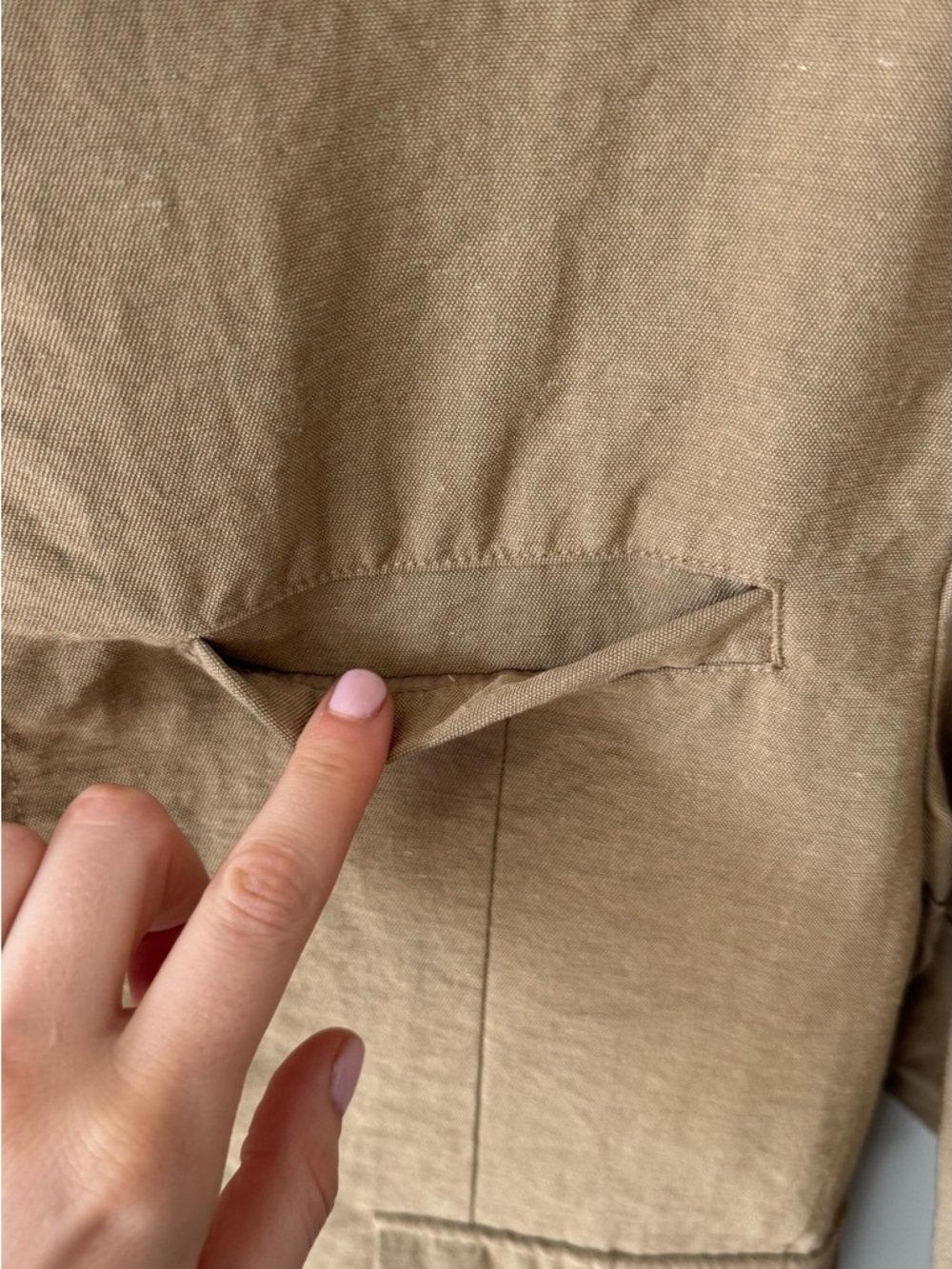 Zara Men's Lightweight Zip-Up Bomber Jacket, Khaki - Picture 13 of 13